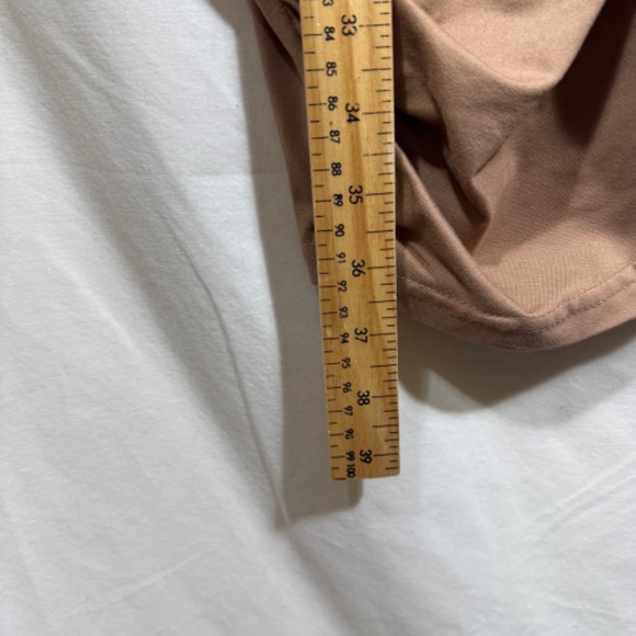 Shein Curve Dress Womens Plus Size 3XL Beige Faux Wrap Knee length Minimalist - Picture 6 of 8